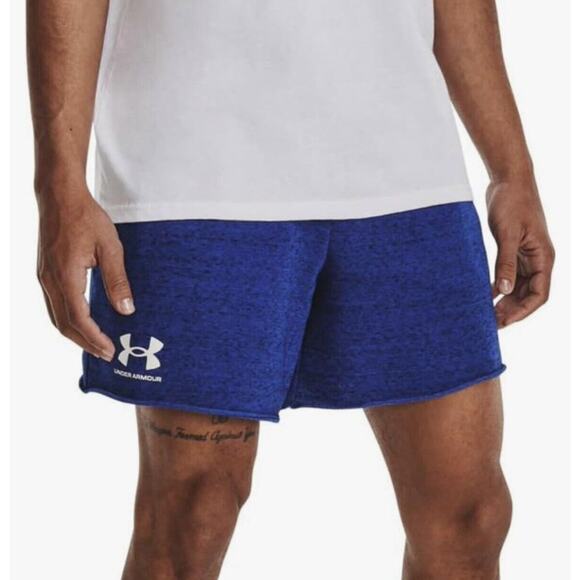 Under Armour Men's Rival Terry 6” Loose Fit Shorts, Royal Blue, Pull On, Large - Picture 2 of 12